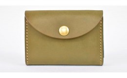 【ふるさと納税】【minca】 栃木レザーのコインケース 小銭入れ カードも入る コンパクト/Coin purse 02/オリーブ　475