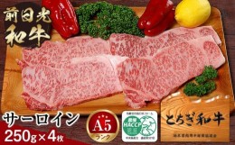 【ふるさと納税】とちぎ和牛・前日光和牛（サーロイン250ｇ4枚）｜肉 お肉 和牛 最高級 A5ランク A5等級 ステーキ