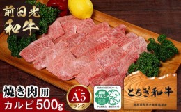 【ふるさと納税】とちぎ和牛・前日光和牛（焼き肉用カルビ500g）｜肉 お肉 和牛 最高級 A5ランク A5等級 焼肉