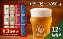 【ふるさと納税】エチゴビール 350ml × 12缶 セット クラフトビール 詰め合わせ ビール 12本 (4種類×各3本) 全国第一号クラフトビール 