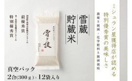 【ふるさと納税】《 雪蔵貯蔵米 》魚沼産コシヒカリ 雪と技 真空パック 2合×12袋  農薬5割減・化学肥料5割減栽培 ( 特別栽培 )