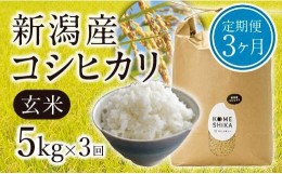 【ふるさと納税】【令和5年産米】【定期便3ヵ月】新潟産コシヒカリ  玄米5kg×3回