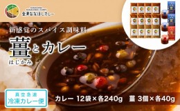 【ふるさと納税】新感覚のスパイス調味料 「薑」はじかみ(3個)とカレー(12袋)のセット  石川 金沢 加賀百万石 加賀 百万石 北陸 北陸復興