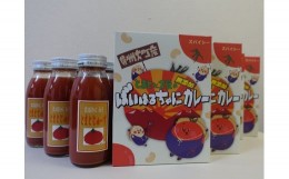 【ふるさと納税】ばいはるちゃにカレー(8箱)・トマトジュース(8本)セット