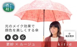 【ふるさと納税】No.400 高級織物傘【婦人長傘】赤系・鮮やかさが際立つ洗練された晴雨兼用傘 ／ 雨具 雨傘 山梨県