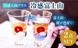 【ふるさと納税】温度で変化する酒器 天開 グラス ペアセット 『冷感 富士山』【丸モ高木陶器】 酒器 桜 贈答 [TBA150]