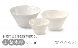 【ふるさと納税】【美濃焼】山紫水明 雪 S/M/L3個セット【伸光窯】 食器 ボウル どんぶり [MAQ052]