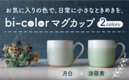 【ふるさと納税】【美濃焼】 bi-color マグカップ 2色セット (月白・淡萌黄) 【山二製陶所】 食器 マグ コーヒーカップ [MDA004]