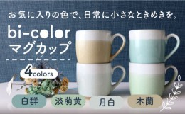 【ふるさと納税】【美濃焼】 bi-color マグカップ 4色セット (白群・淡萌黄・月白・木蘭) 【山二製陶所】 食器 マグ コーヒーカップ [MDA