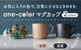 【ふるさと納税】【美濃焼】 one-color マグカップ 2色セット (水柿・漆黒) 【山二製陶所】食器 マグ ペア [MDA013]