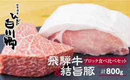 【ふるさと納税】飛騨牛ももブロック肉 300g 結旨豚ロースブロック肉 500gセット ローストビーフ ステーキ 肉 牛肉 国産牛 豚肉 国産 A4 