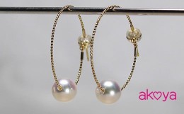 【ふるさと納税】akoya フープピアス （K18YG） / 8.5〜9.0ミリ 真珠 アコヤ パール ピアス 18金 アクセサリー ギフト ホワイトデー クリ