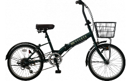 【ふるさと納税】パンクしない折り畳み自転車２０インチ６段変速　ブリティッシュグリーン