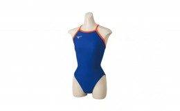 【ふるさと納税】ミズノ　？競泳練習水着EXER SUITS（ウィメンズミディアムカット）ブルー×オレンジ　サイズ：XS