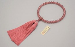 【ふるさと納税】【神戸珠数店】〈京念珠〉女性用数珠 上ストロベリークォーツ