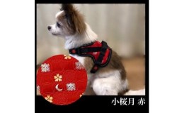 【ふるさと納税】【柴犬コウタのハッピィショップ】小型犬用 京都西陣金襴織 ハーネス 華〜HANA〜 （小桜月 赤）