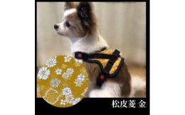 【ふるさと納税】【柴犬コウタのハッピィショップ】小型犬用 京都西陣金襴織 ハーネス 華〜HANA〜 （松皮菱 金）