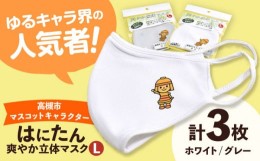 【ふるさと納税】高槻市マスコットキャラクター「はにたん」爽やか立体マスク３枚セット【Ｌ】