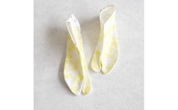 【ふるさと納税】青山足袋（半足袋、商標登録済こはぜ2枚付き）カラー：黄色　サイズ：15.0cm