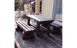 【ふるさと納税】木製ガーデンテーブルセット（ブラウン）