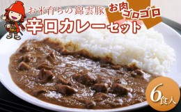 【ふるさと納税】錦雲豚カレー辛口 たっぷり 6食 セット 合計1.2kg レトルトカレー レトルト 惣菜 おかず 国産 九州産 大分県産 中津市 