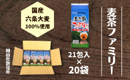 【ふるさと納税】国産麦茶ファミリー21P×20袋セット