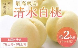 【ふるさと納税】桃 2024年 先行予約 清水 白桃 6〜8玉入 約2.0kg 岡山市一宮地区産 もも モモ フルーツ 果物 ギフト[No.5220-0288]