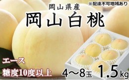 【ふるさと納税】桃 2024年 先行予約 岡山 白桃 エース 4〜8玉 約1.5kg  JAおかやまのもも（早生種・中生種） もも モモ 岡山県産 国産 