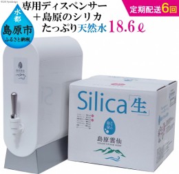 【ふるさと納税】AD115（初回セット・定期配送全6回）専用ディスペンサー+島原のシリカたっぷり天然水18.6L（6.2L×3パック）×6回