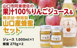 【ふるさと納税】D050 徳佐りんごジュースと山口産天然純粋完熟蜂蜜