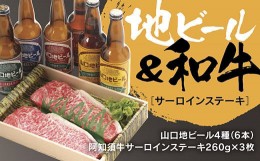 【ふるさと納税】A050 山口地ビールと阿知須牛サーロインステーキセット