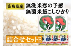 【ふるさと納税】広島県産無洗米「恋の予感」、ほたるの里・こしひかり詰め合わせセットＢ