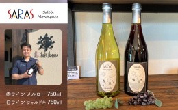 【ふるさと納税】赤・白ワイン 750ml×2本セット 【ソレイユ メルロ SARAS Soleil（赤ワイン）・モンターニュシャルドネ SARAS Montagnes