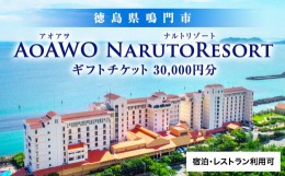 【ふるさと納税】ギフトチケット 3万円分 （ アオアヲ ナルトリゾート ） オーシャンビュー 人気 予約 徳島 鳴門 旅行 宿泊 ホテル おす