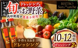 【ふるさと納税】栽培期間中農薬不使用！旬のお野菜セット×手作り玉ねぎドレッシング（2本）　愛媛県大洲市/有限会社ヒロファミリーフー