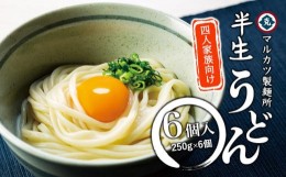 【ふるさと納税】半生うどん6個入り　4人家族向け