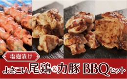 【ふるさと納税】塩麹につけたよさこい尾鶏と力豚のBBQセット