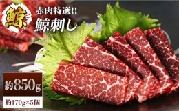 【ふるさと納税】【最速発送】鯨刺し（赤肉特選）約170g×5個セット＜日野商店＞ [LES003] スピード 最短 最速 発送