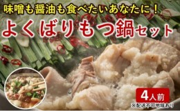 【ふるさと納税】[?5858-0217]よくばり もつ鍋 セット 醤油味 2人前＆みそ味 2人前（合計4人前）米粉麺付【添田町】※配送不可：離島