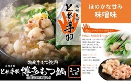 【ふるさと納税】[?5858-0206]博多 もつ鍋 セット 味噌味 2-3人前【配送不可：離島】