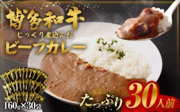 【ふるさと納税】【福岡県産博多和牛使用】 博多和牛 じっくり煮込んだビーフカレー レトルト 30人前 160g×30袋 合計4,800g カレー ビー