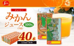 【ふるさと納税】ジューシー みかんジュース 100％ (学給) 125ml×40本