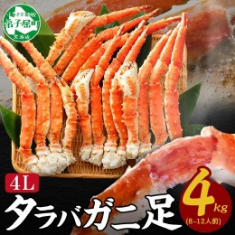 【ふるさと納税】1706. ボイルタラバガニ足 4kg 食べ方ガイド・専用ハサミ付 カニ かに 蟹 送料無料 北海道 弟子屈町