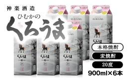 【ふるさと納税】ひむかくろうま6パックセット 神楽酒造 麦焼酎＜1.6-20＞