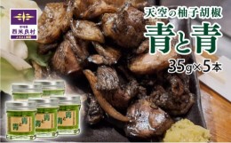 【ふるさと納税】【ふるさと納税】天空の柚子胡椒（ゆずこしょう）「青と青」35ｇ入り×5本セット テレビ「満天☆青空レストラン」放映！