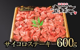 【ふるさと納税】宮崎和牛  齋藤牛サイコロステーキ600g 黒毛和牛 赤身肉主体  訳あり 牛肉 ステーキ サイトーファームブランド＜2-99＞