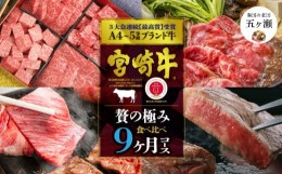 【ふるさと納税】【定期便】 宮崎牛だけの食べ比べ贅の極み9ヶ月コース | 肉 にく お肉 おにく 牛 牛肉 和牛 宮崎牛 しゃぶしゃぶ すき焼