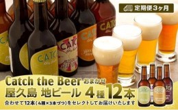 【ふるさと納税】【定期便3ヶ月】屋久島・地ビール Catch the Beerおまかせビール4種12本セット