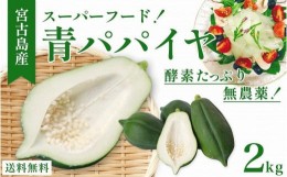 【ふるさと納税】沖縄・宮古島産｜南国の青パパイヤ（2kg）酵素の王様！フレッシュな美味しさ