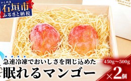 【ふるさと納税】石垣の恵 眠れるマンゴー(450g〜500g)2玉 専用箱入 KB-31
